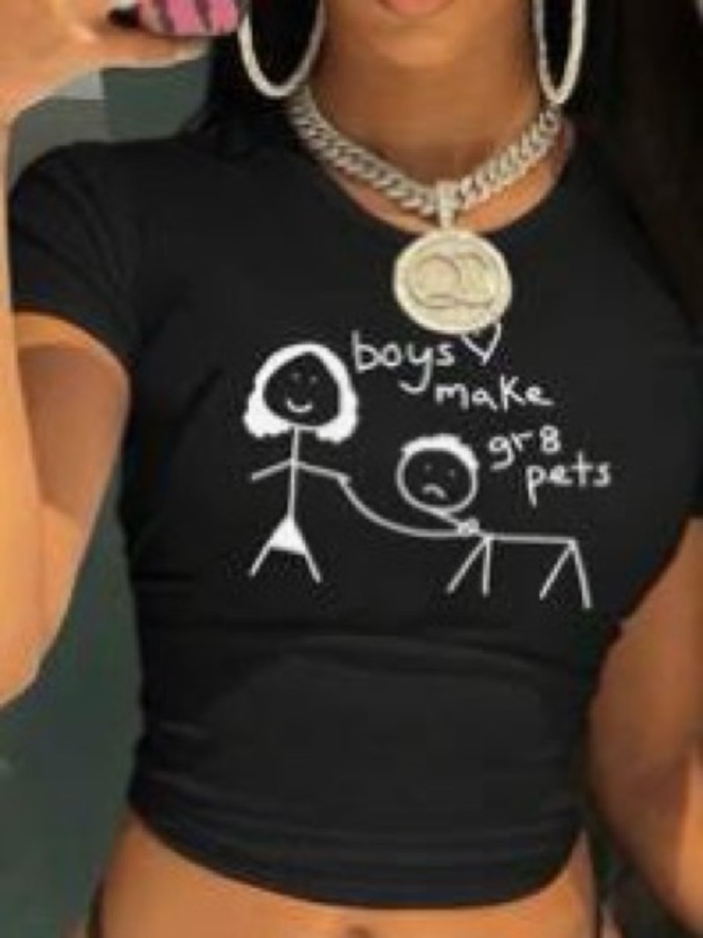 SHEIN Y2K Black Crop Top Baby Tee